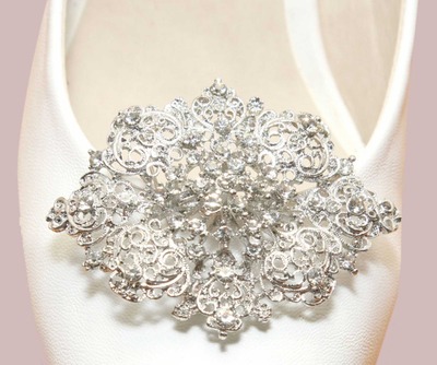 Rhinestone Crystal Oval Shape Wedding Dance Shoes Clips Pair