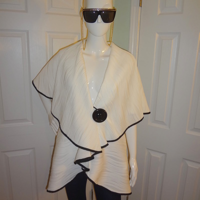 Vintage joseph ribnoff white big button jacket size 1x