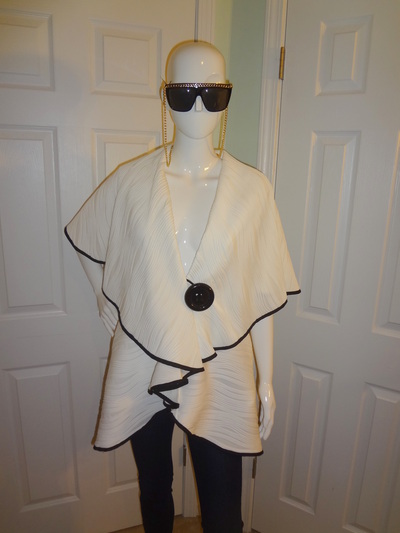 Vintage joseph ribnoff white big button jacket size 1x