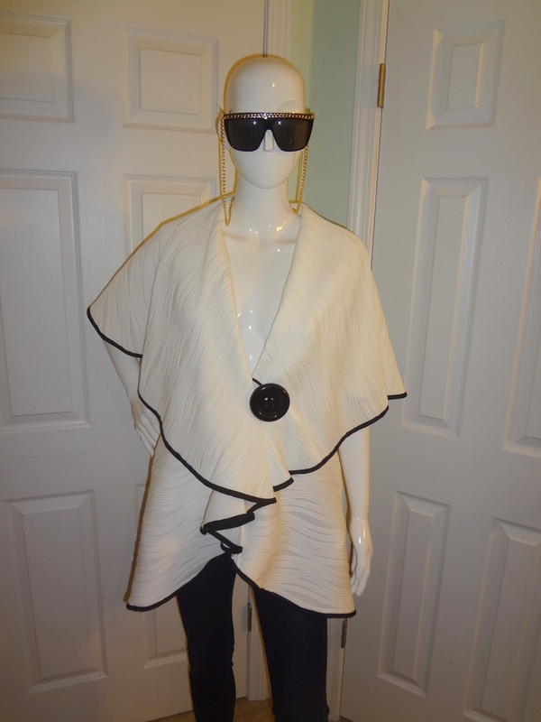 Vintage Joseph Ribnoff White Big Button Jacket Size 1x