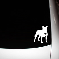 Standing Side Floppy Ear Pit Bull Window Decal
