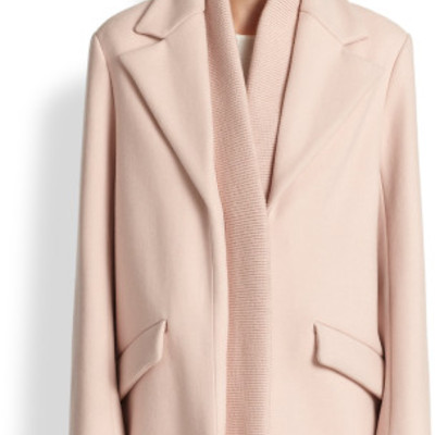 Thakoon pink wool ribbed coat