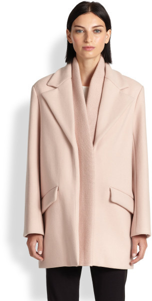 Thakoon pink wool ribbed coat