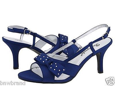 Bouquets Rowena Ladies Sandals Size 8 W Blue Satin