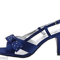 Bouquets Rowena Ladies Sandals Size 8 W Blue Satin - Thumbnail 3