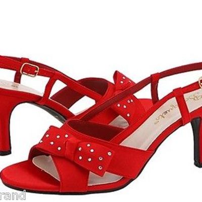 Bouquets rowena ladies sandals size 8 ww red satin