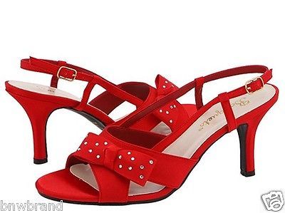Bouquets Rowena Ladies Sandals Size 8 WW Red Satin