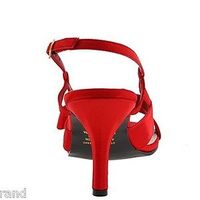 Bouquets Rowena Ladies Sandals Size 8 WW Red Satin - Thumbnail 4