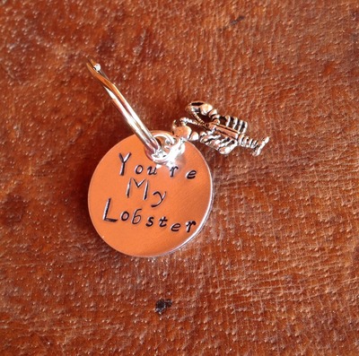 You're My Lobster Hand Stamped Keychain