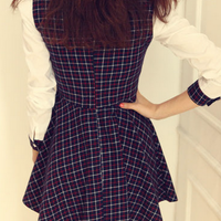 Korean Style Casual plaid dress  - Thumbnail 3