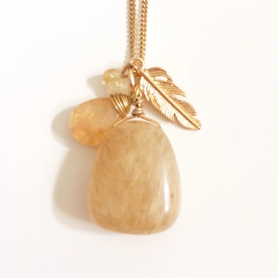 Handmade natural stone necklace