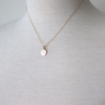 14k Gold Filled Heart Circle Tag Custom Necklace | Minimalism Jewelry | Heart Stamped Necklace