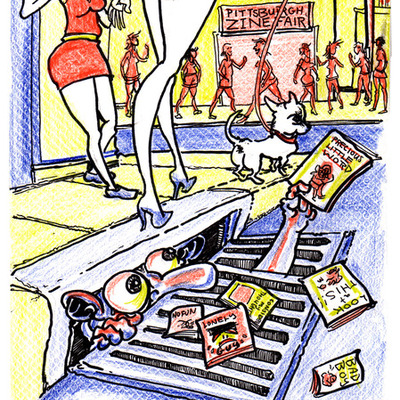 2014 pittsburgh zine fair badge original art (set of two) - Thumbnail 5