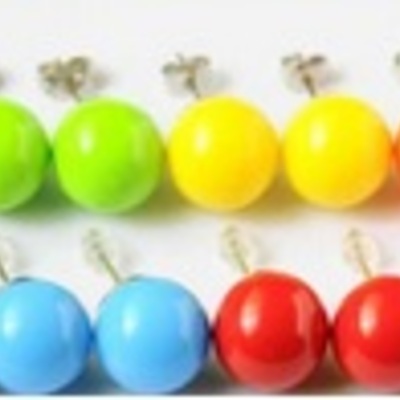 Candy color ball stud earrings