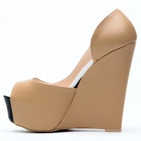 Qupid Tan Wedges - Thumbnail 2