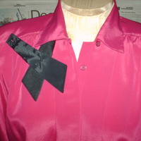 Fuschia & Black Accent Collar Corporate Blouse - Thumbnail 3