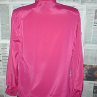 Fuschia & Black Accent Collar Corporate Blouse - Thumbnail 4