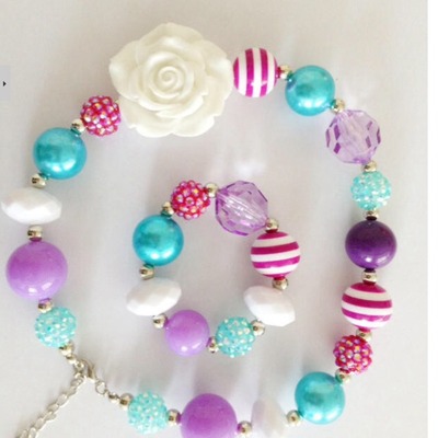 Flower bracelet/necklace set