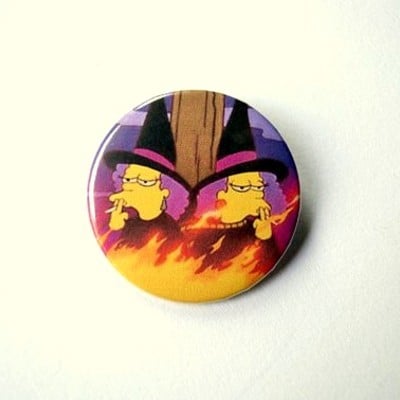  patty and selma witches - pinback button, magnet or clip 1.5 inch (38mm)