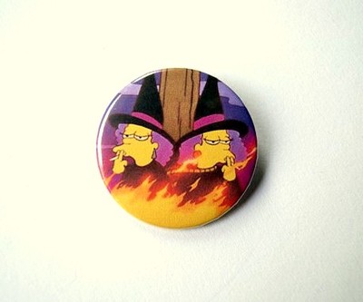  Patty and Selma witches - pinback button, magnet or clip 1.5 Inch (38mm)