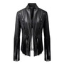 Tassel Faux Leather Jacket - Thumbnail 3
