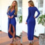 Ladies Long Sleeve Tie Maxi Dress - Thumbnail 2