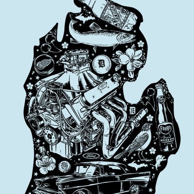 Michigan print