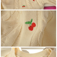 Autumn/Winter Cute Cherry Knitting  Loose Sweater Jumper Top Free Ship SP141330 - Thumbnail 4