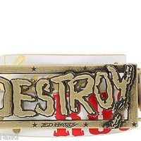 Ed Hardy EH0074 SKU #7425562 Destroy Men's Belt & Buckle Size XL - Thumbnail 1