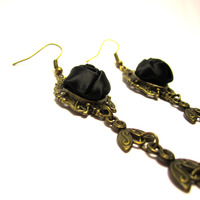 Bitter sweet // Black Rose Earrings - Thumbnail 1