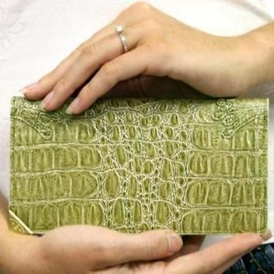 Ed hardy faux leather checkbook wallet light green $104 or best offer