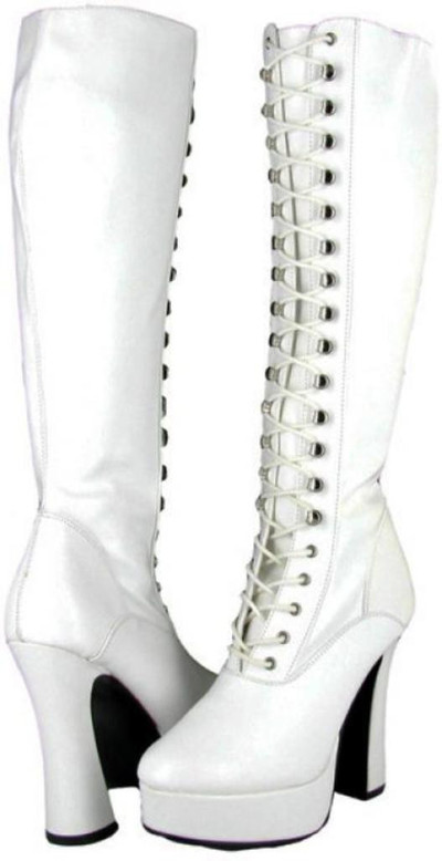 Pleaser Faux Leather Knee High Platform Boots 12