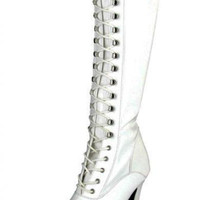 Pleaser Faux Leather Knee High Platform Boots 12 - Thumbnail 1