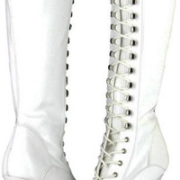 Pleaser Faux Leather Knee High Platform Boots 12 - Thumbnail 2