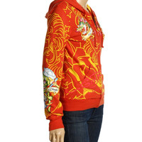 Ed Hardy Flaming Tiger Hoodie Sweater Pink XS - Thumbnail 3