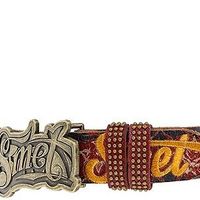 SMET SM 3012 Ladies/Junior Leather Belt Size Medium Merlot - Thumbnail 1