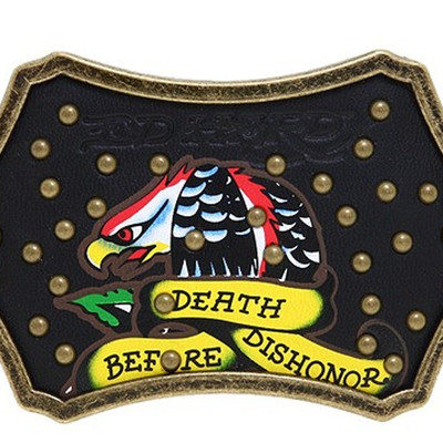 Ed hardy eh6009a belt buckle death before dishonor