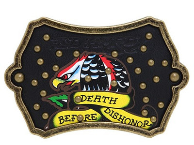 Ed Hardy EH6009A Belt Buckle Death Before Dishonor