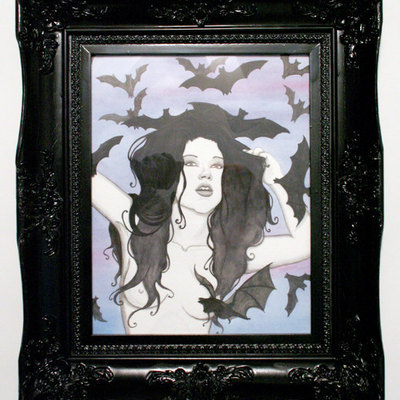 Chiroptophilia - love for bats - original painting