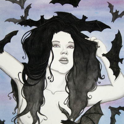 Chiroptophilia - love for bats - original painting - Thumbnail 5