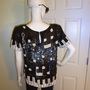 Vintage Modi Black Sequins Top Size M-L-3