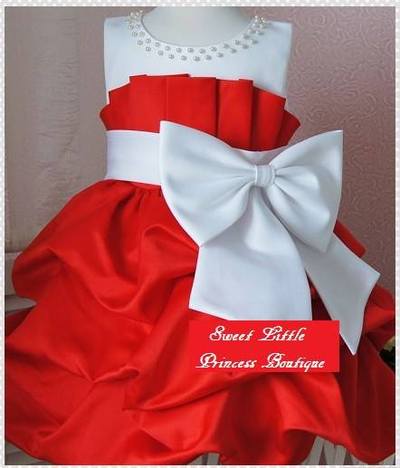 New Fashion Christmas Girl Party Dress With Bow Red Printed Girl Dancing Princess Dress For Kids Clothes 