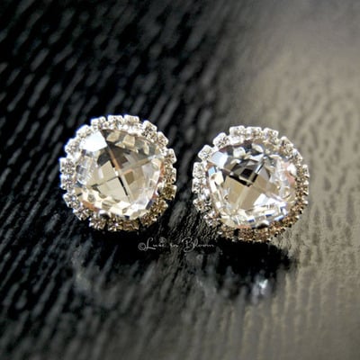 Classic wedding post earrings swarovski crystal rhinestone - e164 : luxe in bloom