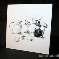 Christmas card - Headless snowmen - Thumbnail 1