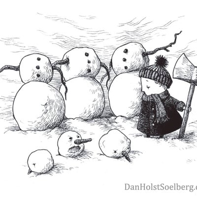 Christmas card - headless snowmen