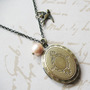 Locket With Bird Charm Necklace Long Necklace Jewelry-1
