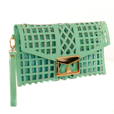 Laser cut clutch - mint