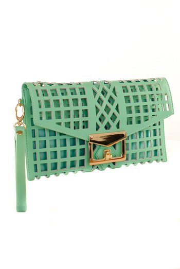 Laser Cut Clutch - Mint