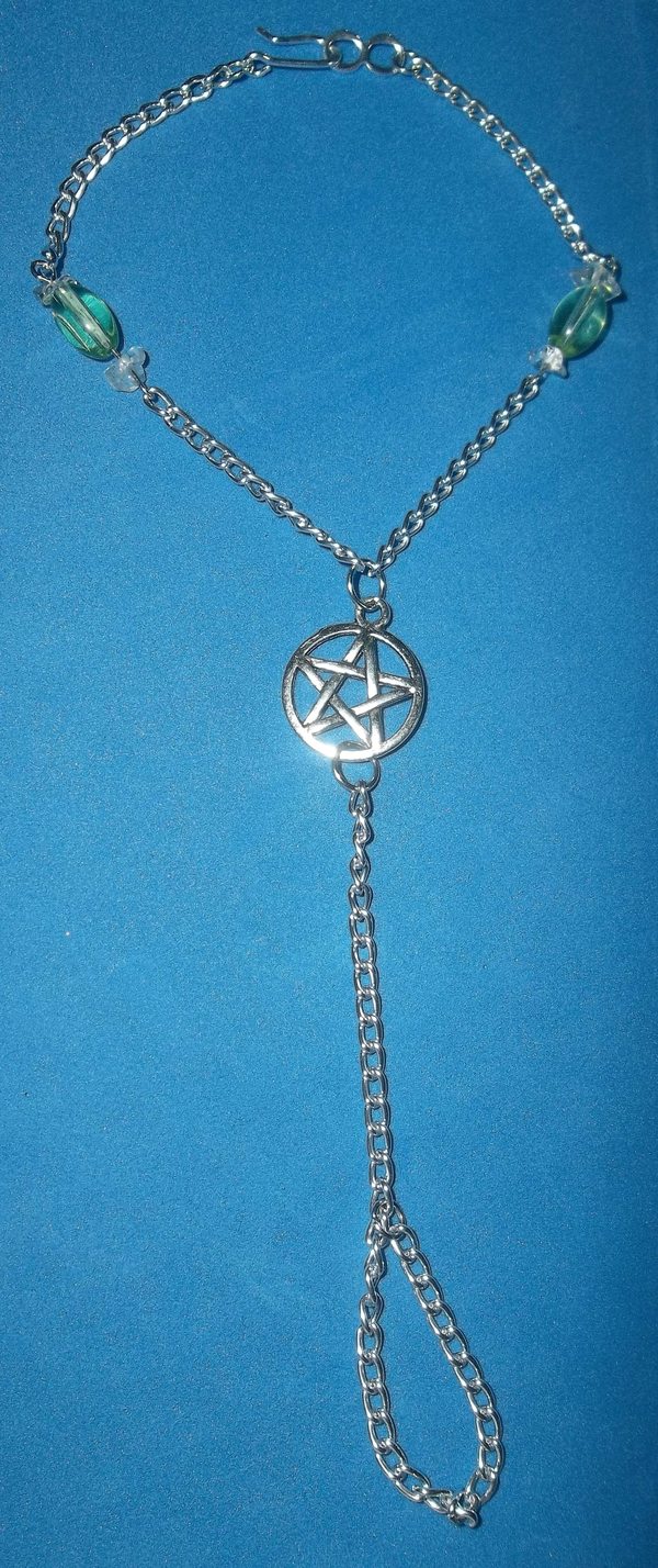 Green Pentacle Hand Bracelet