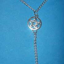 Green Pentacle Hand Bracelet